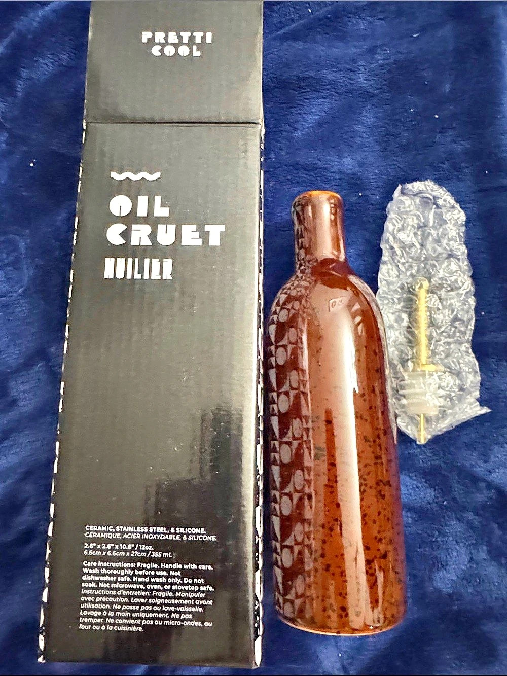 Pretty Cool Oil Cruet Miller Ceramic Oil Cruet in Brown NWT